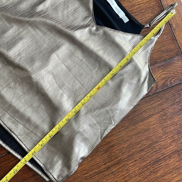 Bishop + young Anthropologie metallic black V-neck cropped tank top cami small - Picture 7 of 7